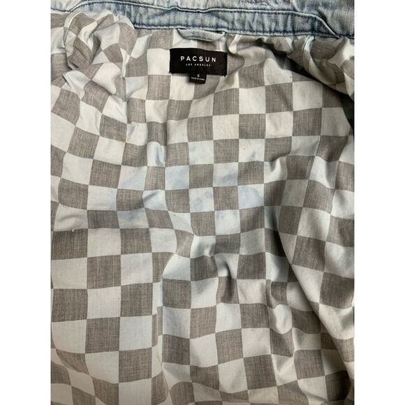 PacSun Cotton Distressed Denim Jean Jacket Men's Small - Picture 9 of 10